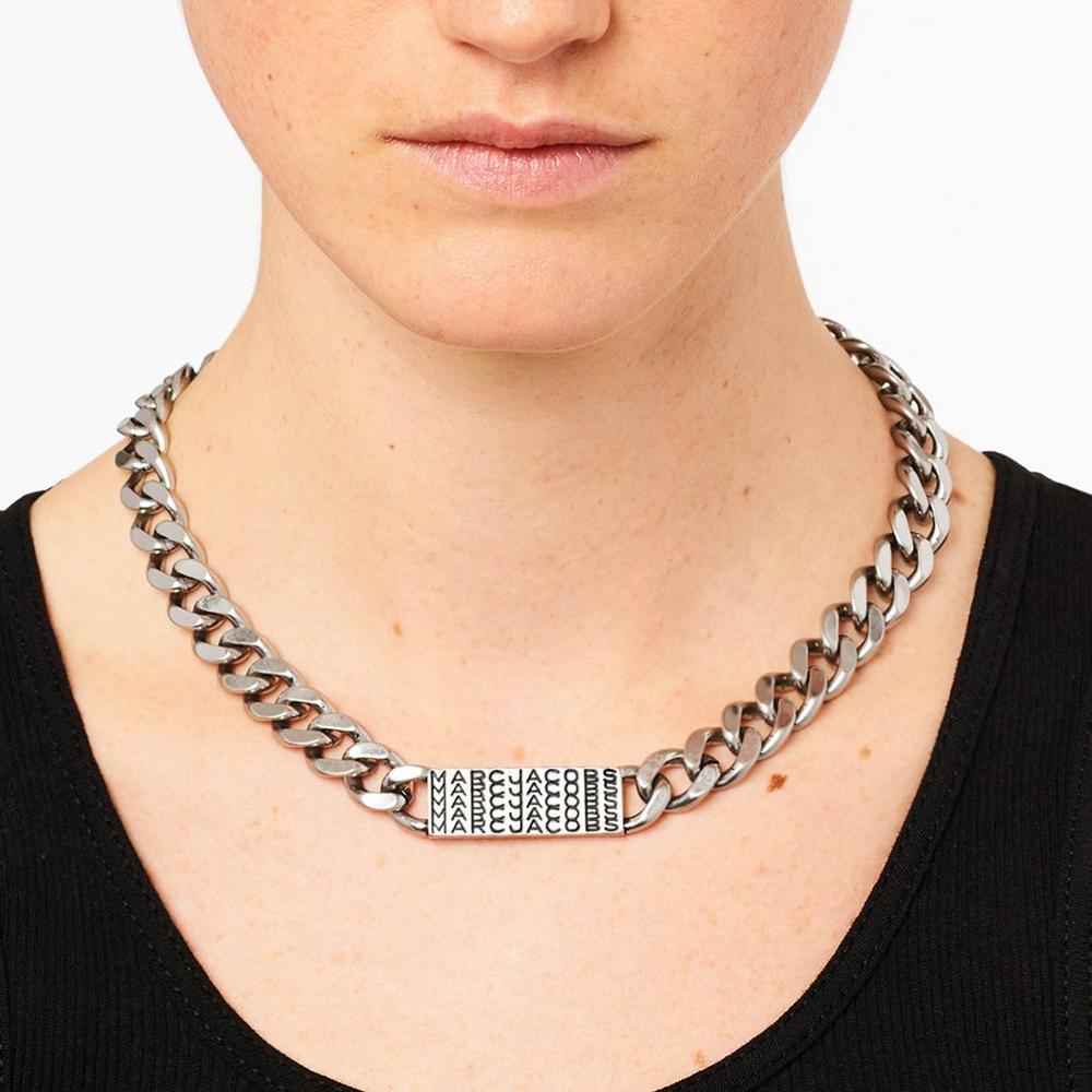 Marc Jacobs Barcode Monogram ID Chain Náhrdelník Damske Strieborne | BIMH-09471