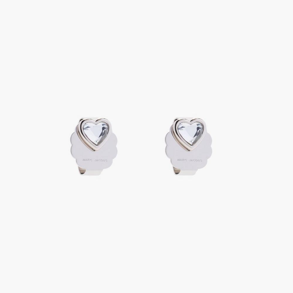 Marc Jacobs Charmed Heart Studs Nausnice Damske Strieborne | IGFE-86914