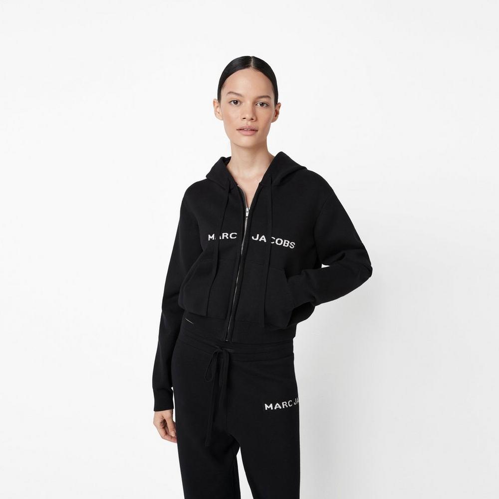 Marc Jacobs Cropped Zip Mikiny S Kapucňou Damske Čierne | LQRD-39807
