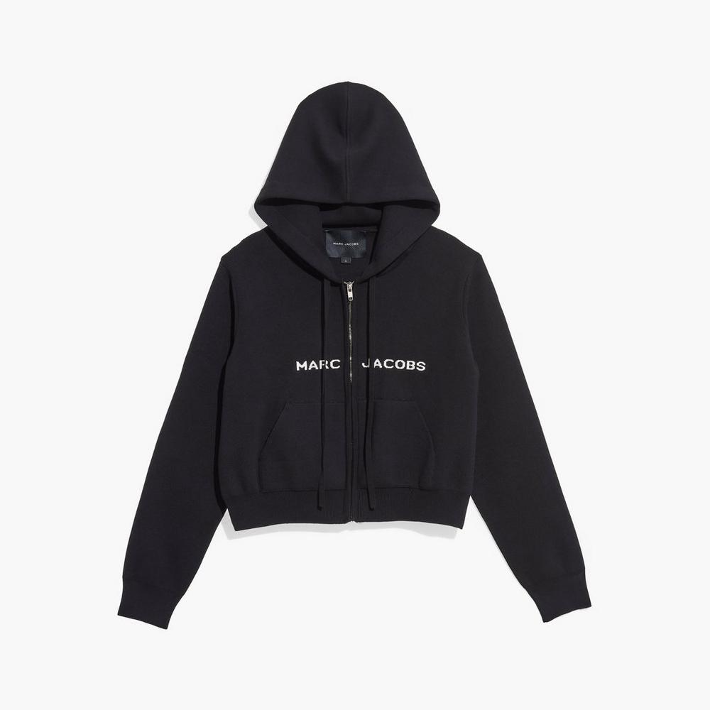 Marc Jacobs Cropped Zip Mikiny S Kapucňou Damske Čierne | LQRD-39807
