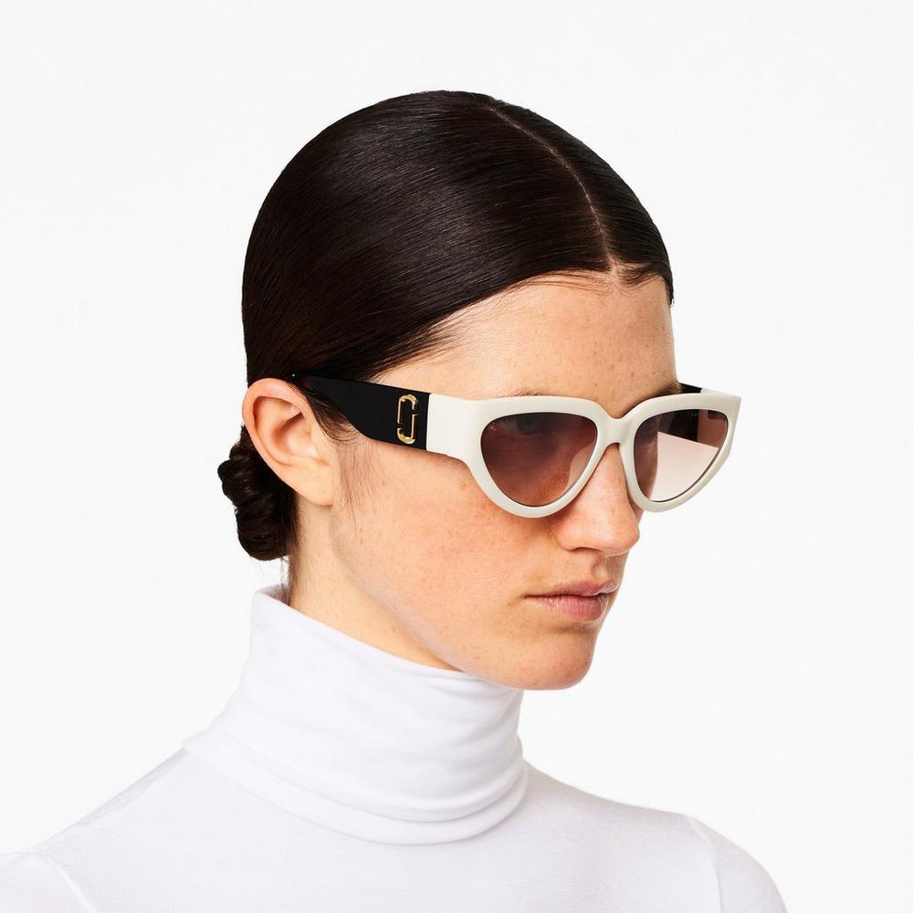 Marc Jacobs J Marc Cat Eye Slnecne Okuliare Damske Biele Čierne | FITK-42857