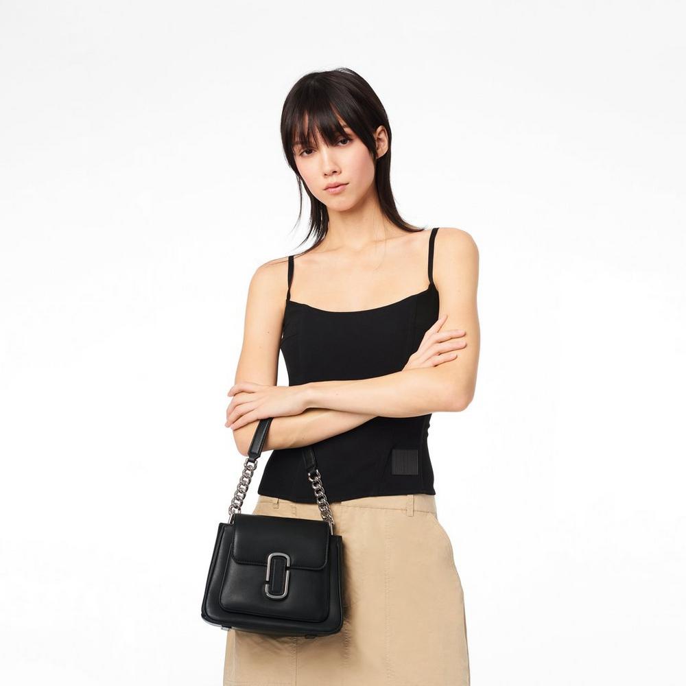 Marc Jacobs J Marc Chain Mini Satchel Taske Damske Čierne Strieborne | ZCIF-57362