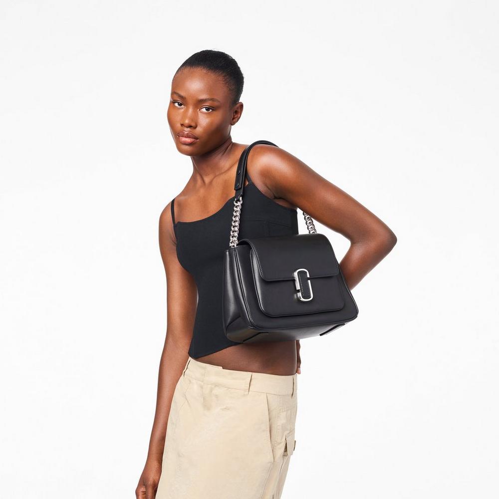 Marc Jacobs J Marc Chain Satchel Taske Damske Čierne Strieborne | BYJF-07592
