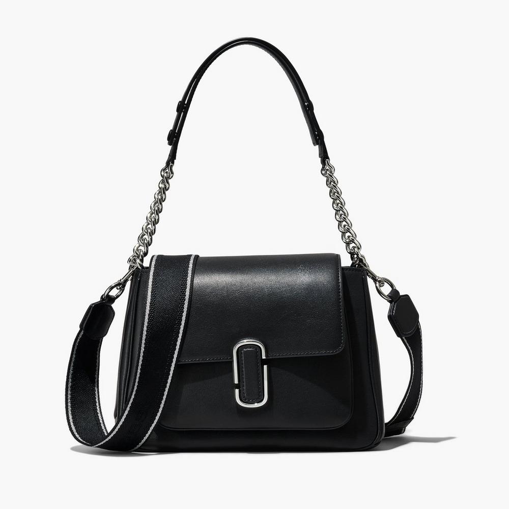 Marc Jacobs J Marc Chain Satchel Taske Damske Čierne Strieborne | BYJF-07592