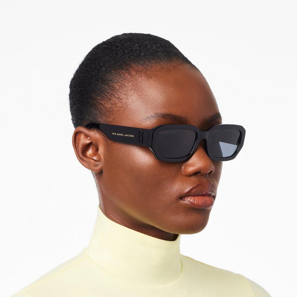 Marc Jacobs J Marc Rectangular Slnecne Okuliare Damske Čierne | LHZG-24613