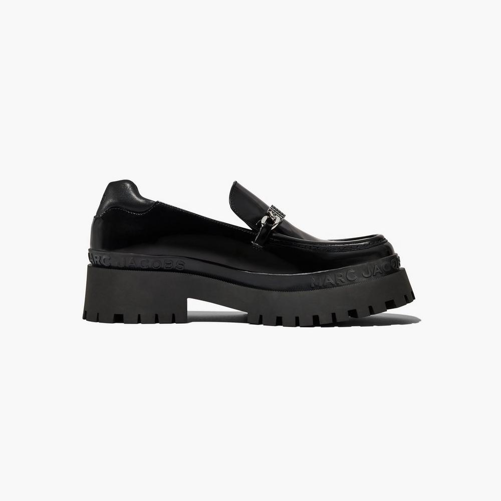Marc Jacobs Leather Barcode Monogram Mokasiny Damske Čierne | MDSW-13264