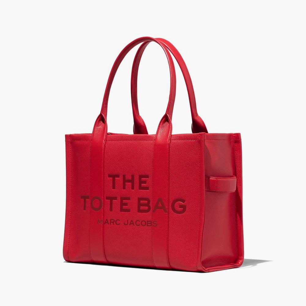Marc Jacobs Leather Large Prenosná Taška Damske Červené | FNKI-30785