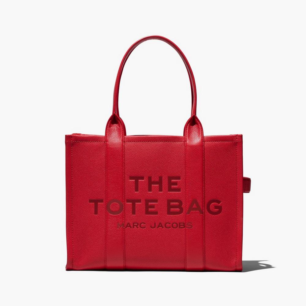 Marc Jacobs Leather Large Prenosná Taška Damske Červené | FNKI-30785