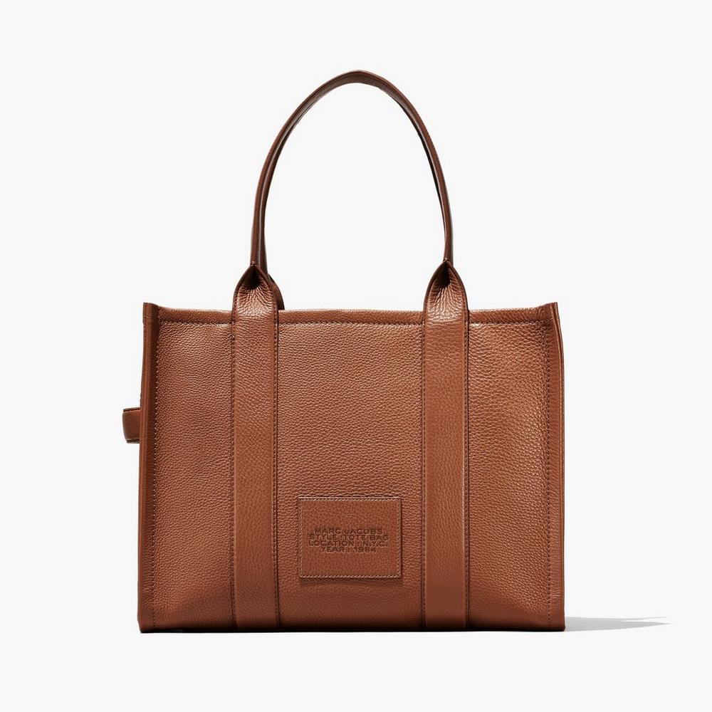 Marc Jacobs Leather Large Prenosná Taška Damske Hnede | KQRC-72045