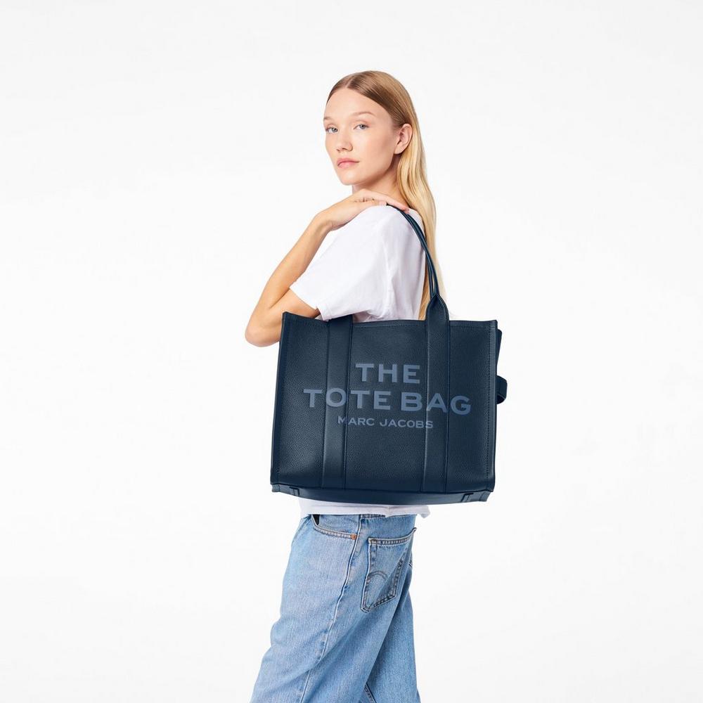 Marc Jacobs Leather Large Prenosná Taška Damske Modre | TPXW-42390