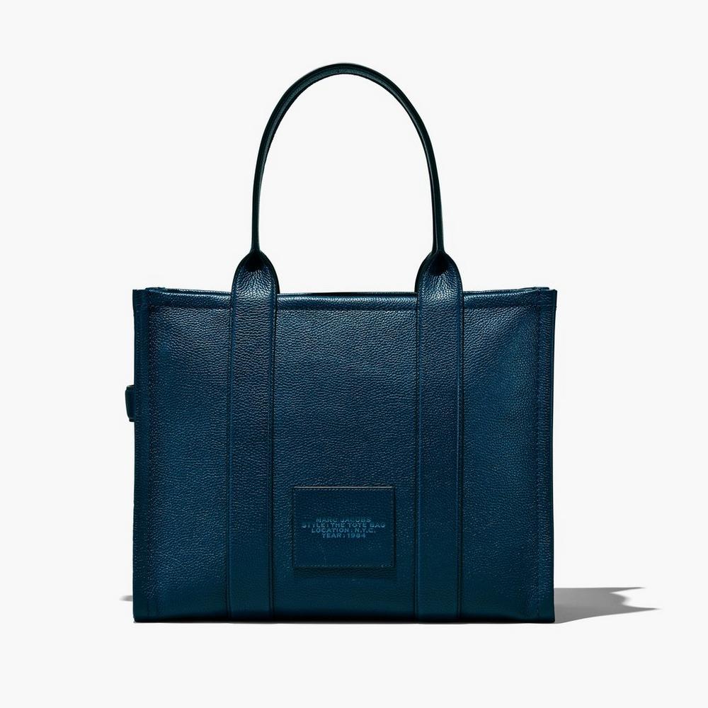 Marc Jacobs Leather Large Prenosná Taška Damske Modre | TPXW-42390