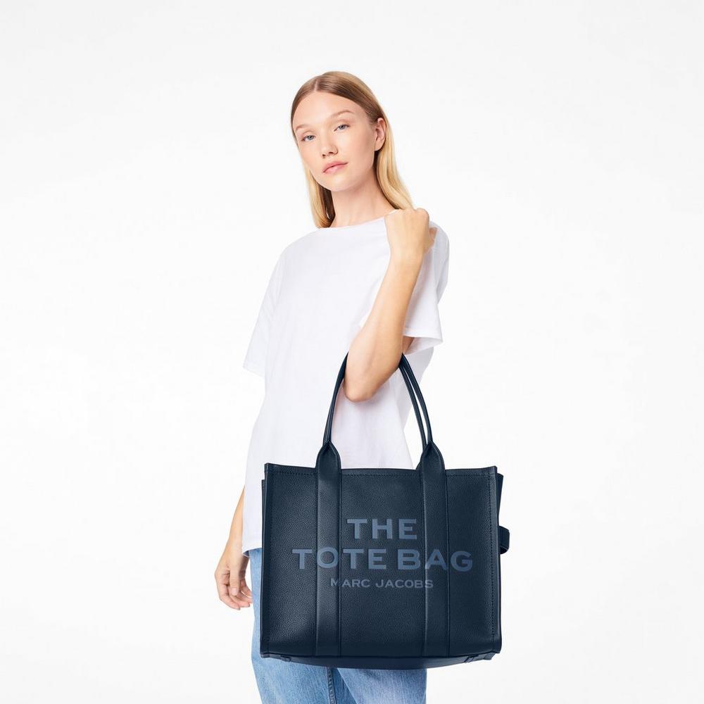 Marc Jacobs Leather Large Prenosná Taška Damske Modre | TPXW-42390