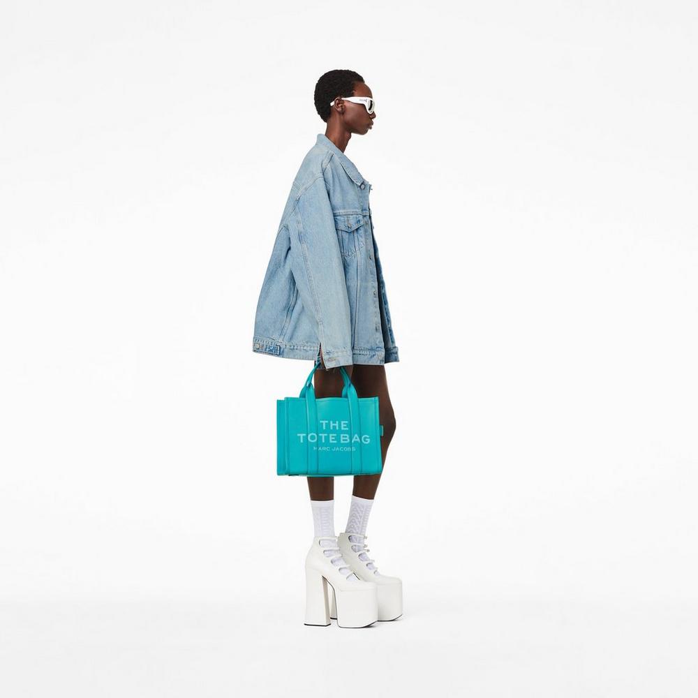 Marc Jacobs Leather Medium Prenosná Taška Damske Darkturquoise | DAMR-53861