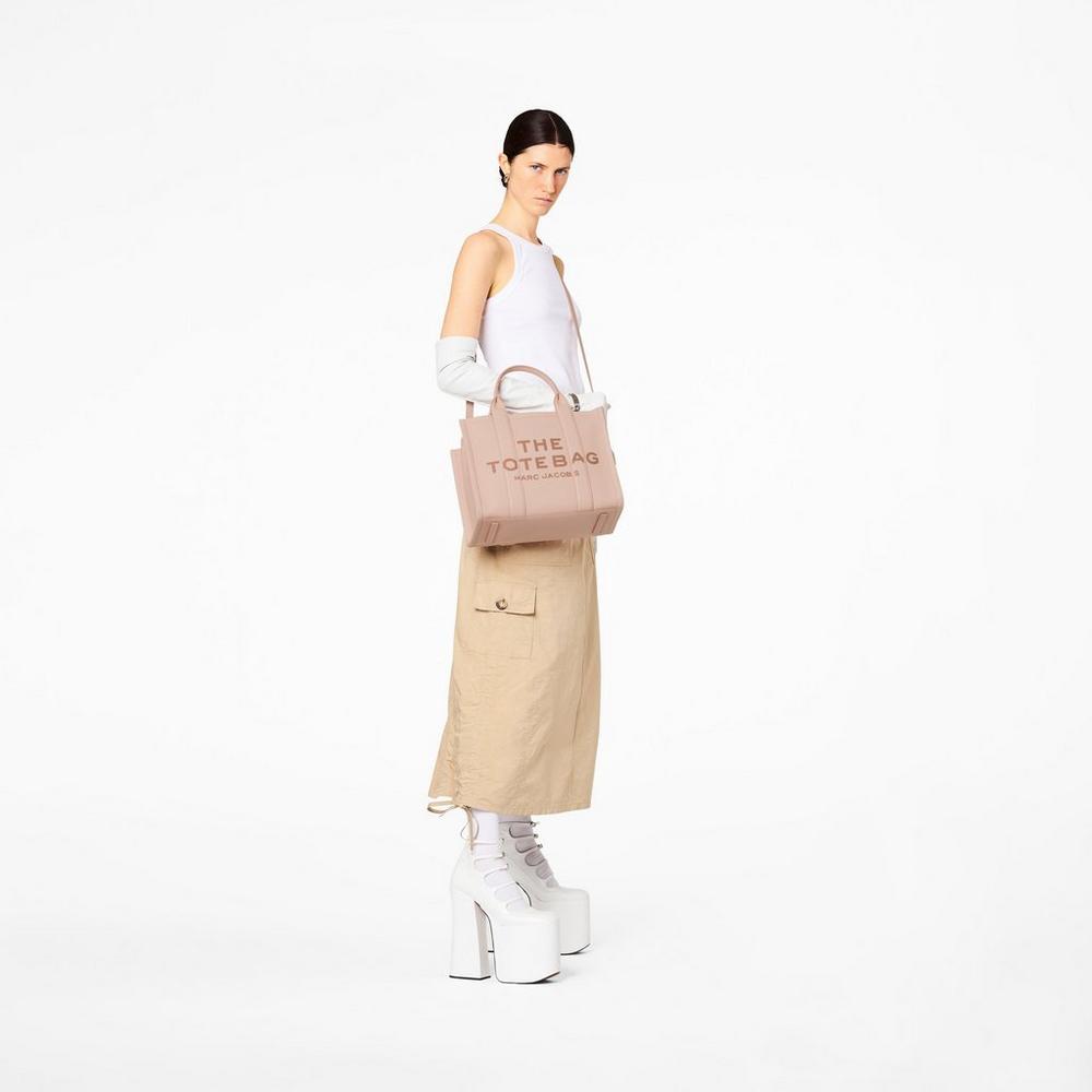 Marc Jacobs Leather Medium Prenosná Taška Damske Ruzove | DNVU-17369