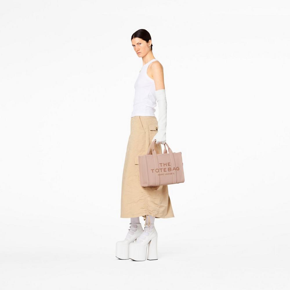 Marc Jacobs Leather Medium Prenosná Taška Damske Ruzove | DNVU-17369