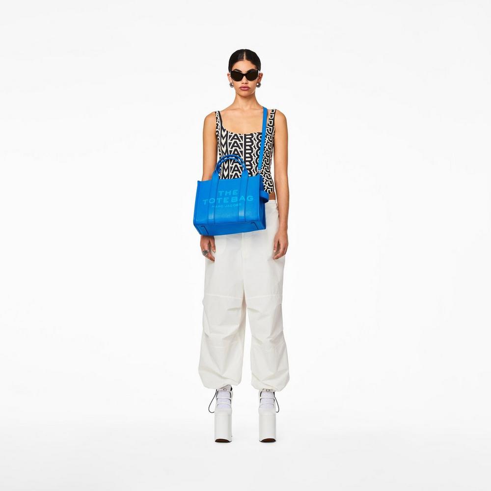 Marc Jacobs Leather Medium Prenosná Taška Damske Modre | MYFV-65973
