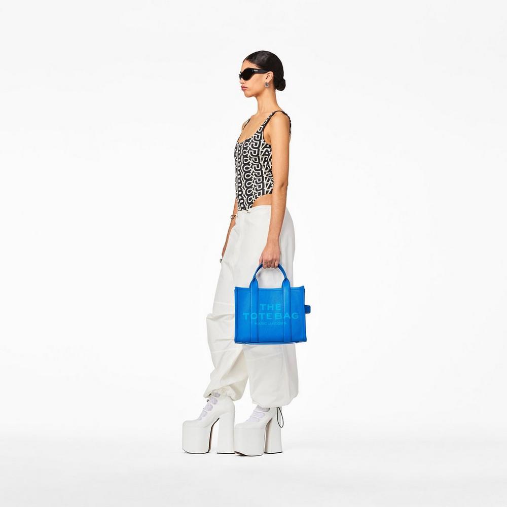 Marc Jacobs Leather Medium Prenosná Taška Damske Modre | MYFV-65973