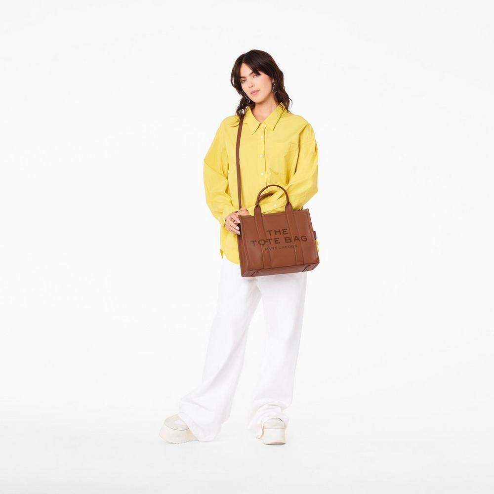 Marc Jacobs Leather Medium Prenosná Taška Damske Hnede | NCZW-73098