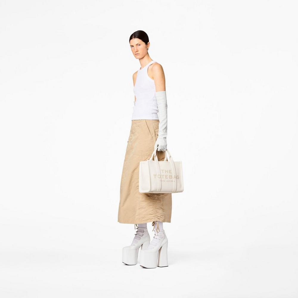 Marc Jacobs Leather Medium Prenosná Taška Damske Strieborne | SOXZ-01682