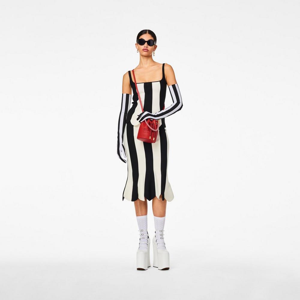 Marc Jacobs Leather Micro Taška Na Vedro Damske Červené | DXRV-15784
