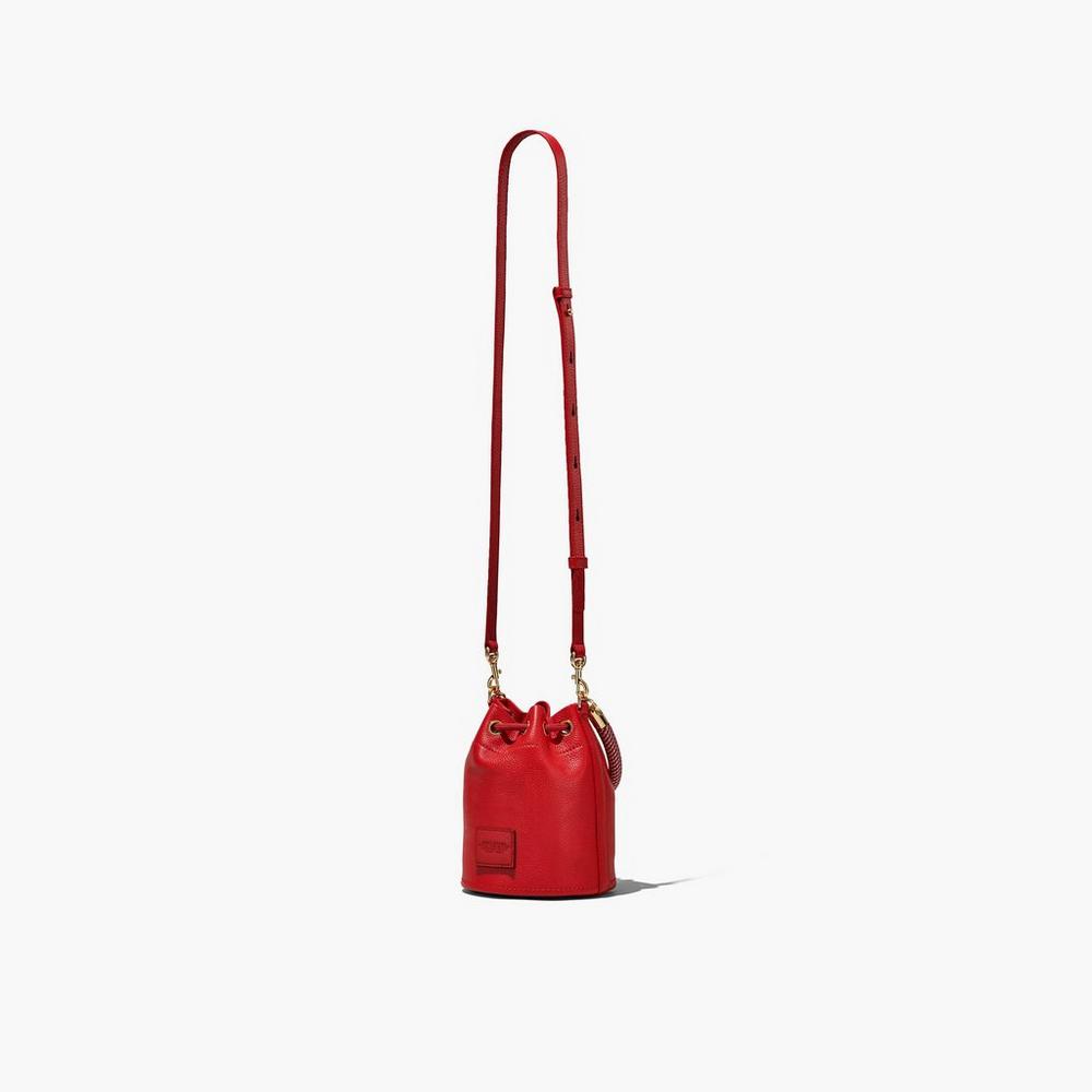 Marc Jacobs Leather Micro Taška Na Vedro Damske Červené | DXRV-15784