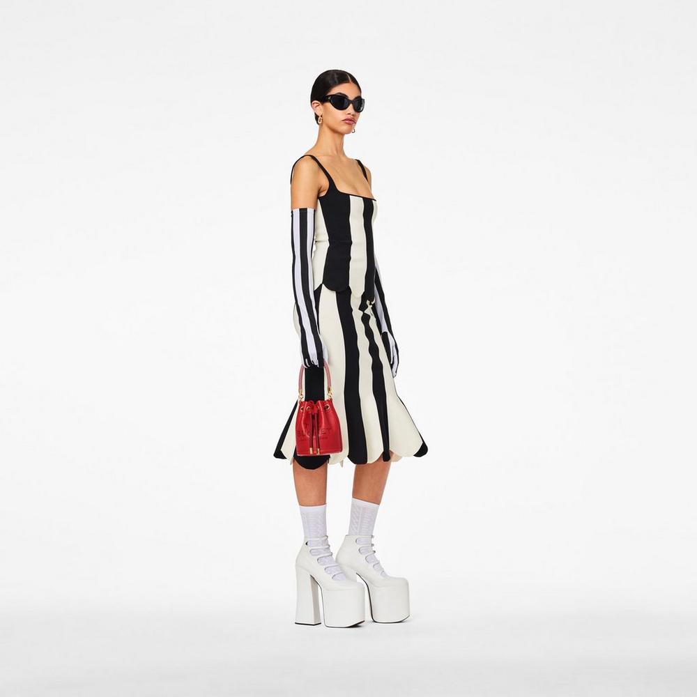 Marc Jacobs Leather Micro Taška Na Vedro Damske Červené | DXRV-15784