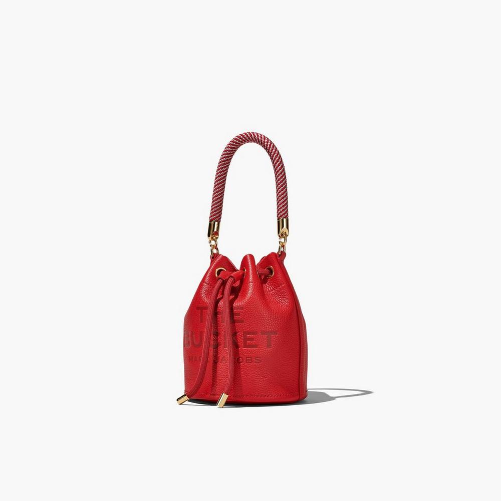Marc Jacobs Leather Micro Taška Na Vedro Damske Červené | DXRV-15784