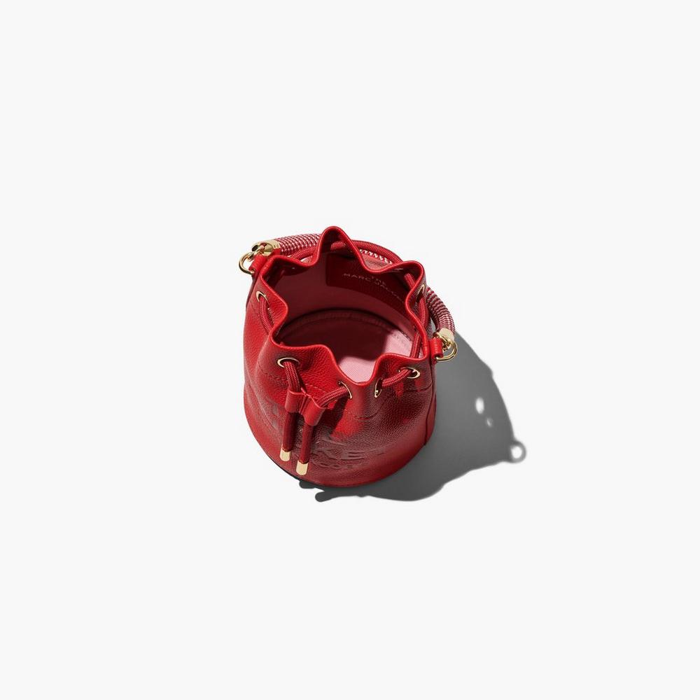 Marc Jacobs Leather Micro Taška Na Vedro Damske Červené | DXRV-15784