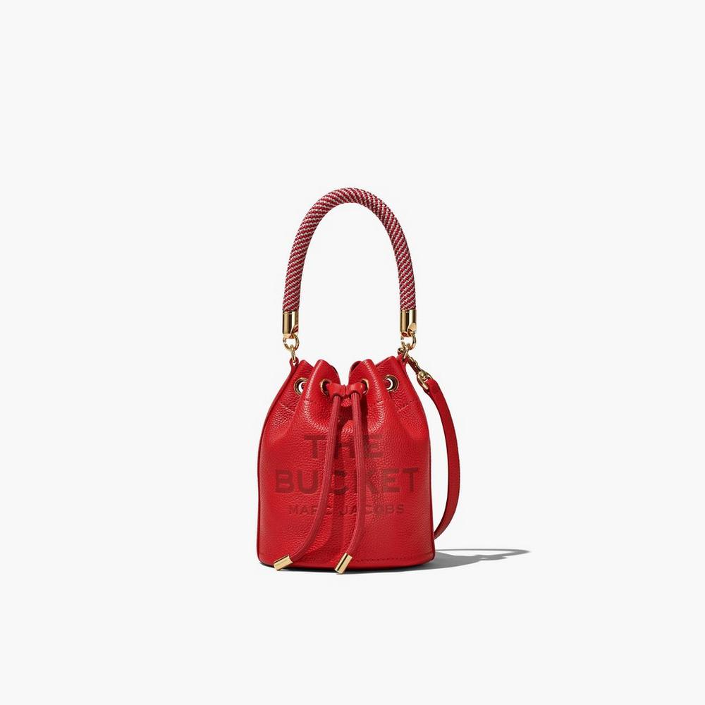 Marc Jacobs Leather Micro Taška Na Vedro Damske Červené | DXRV-15784