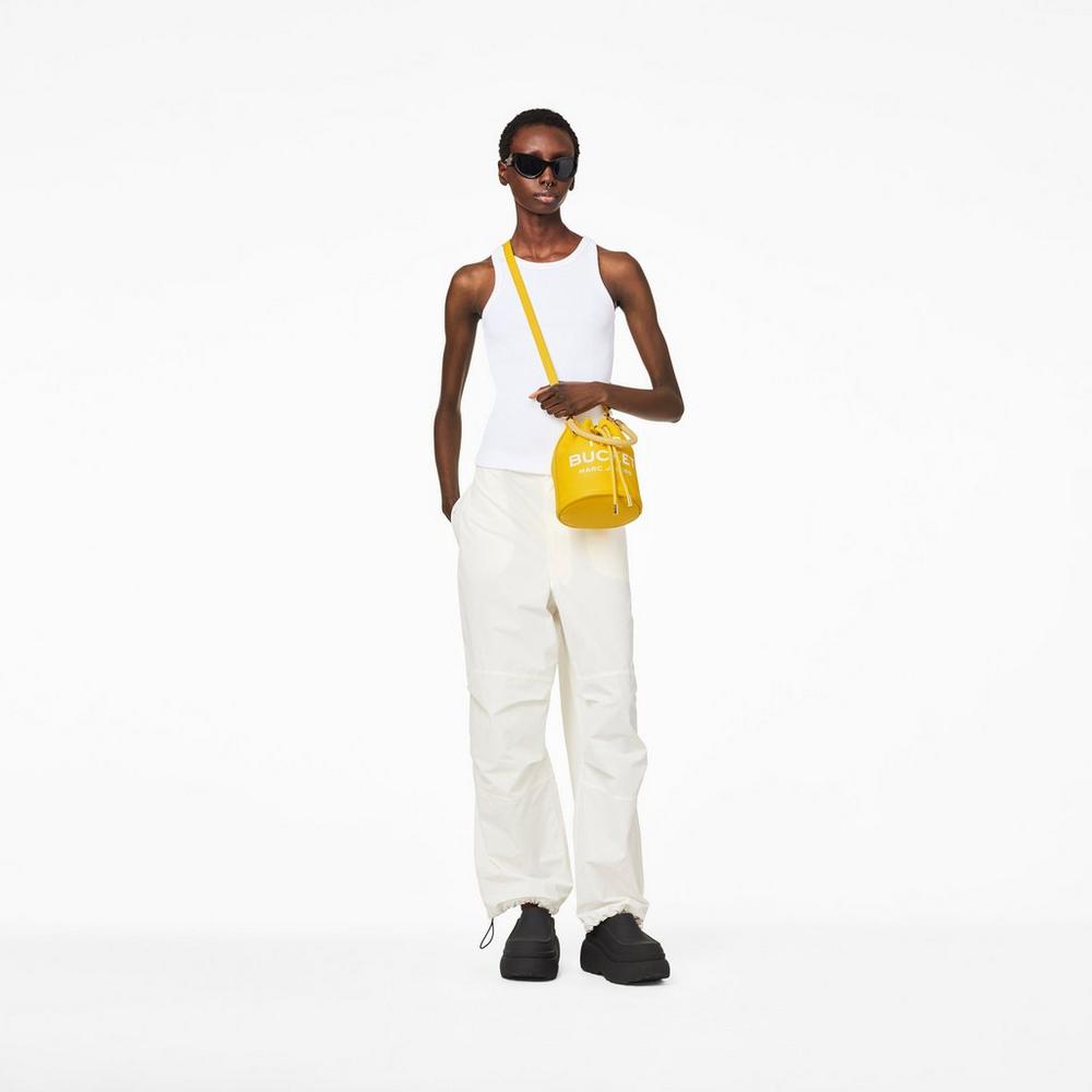 Marc Jacobs Leather Taška Na Vedro Damske Žlté | ELCF-73069