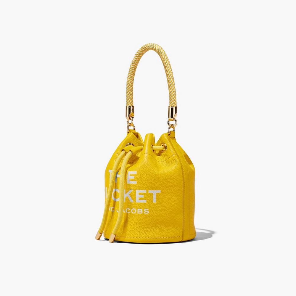 Marc Jacobs Leather Taška Na Vedro Damske Žlté | ELCF-73069