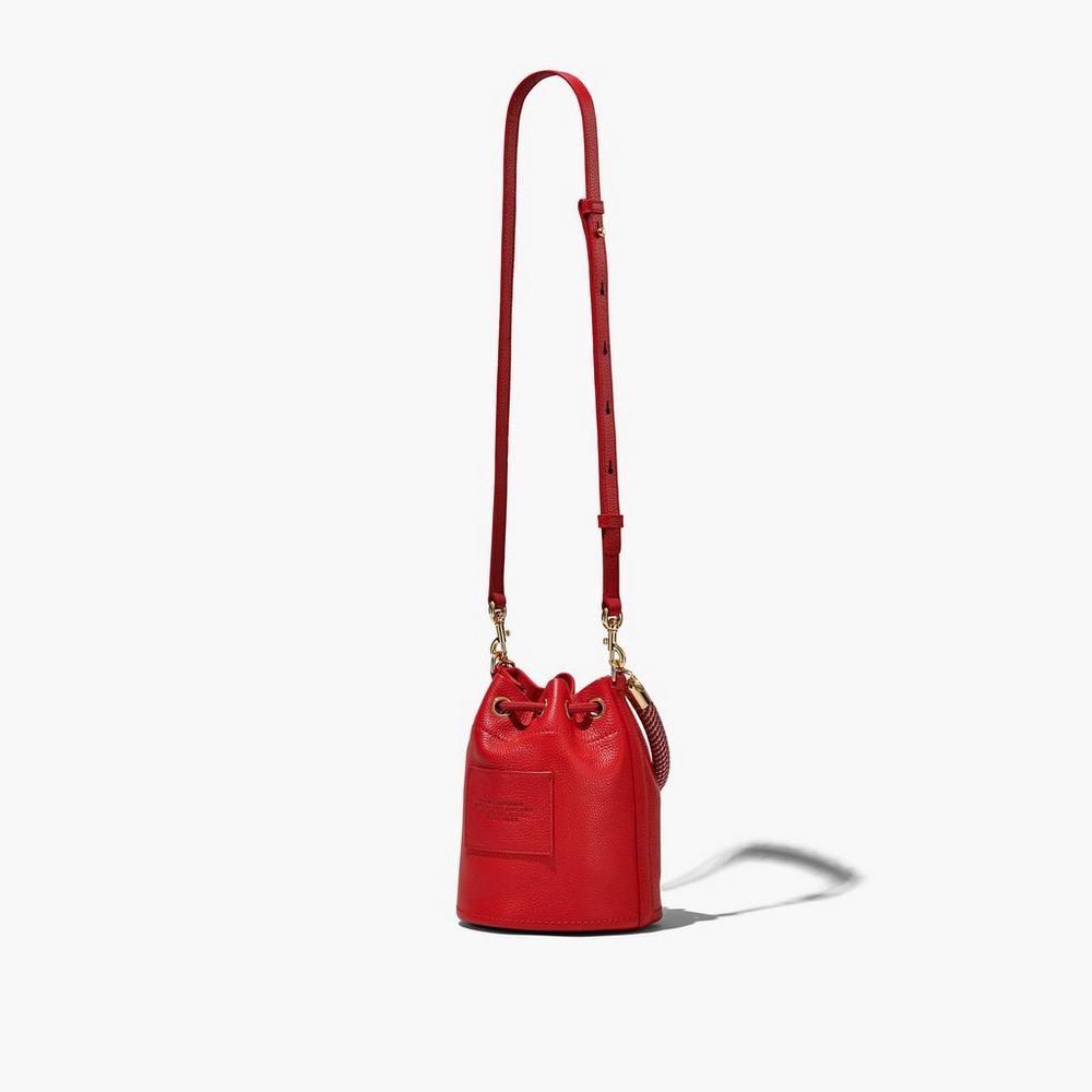 Marc Jacobs Leather Taška Na Vedro Damske Červené | EPWY-91850