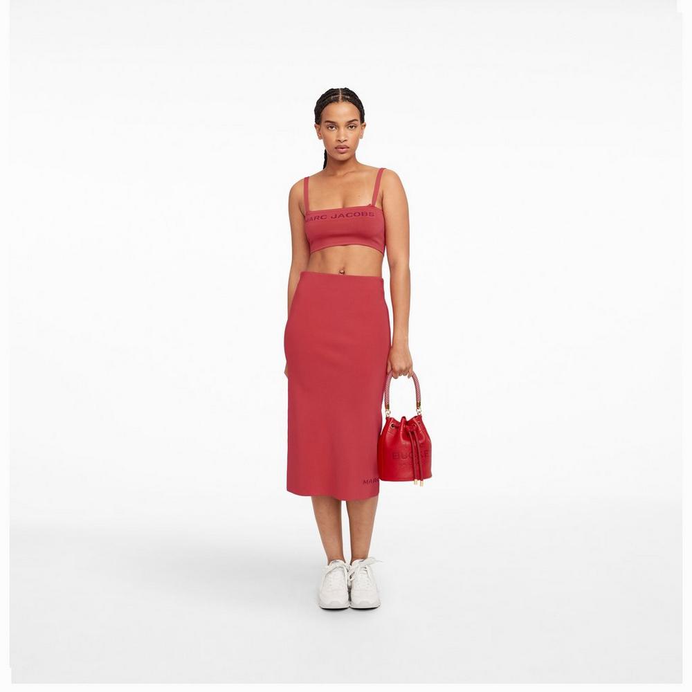 Marc Jacobs Leather Taška Na Vedro Damske Červené | EPWY-91850