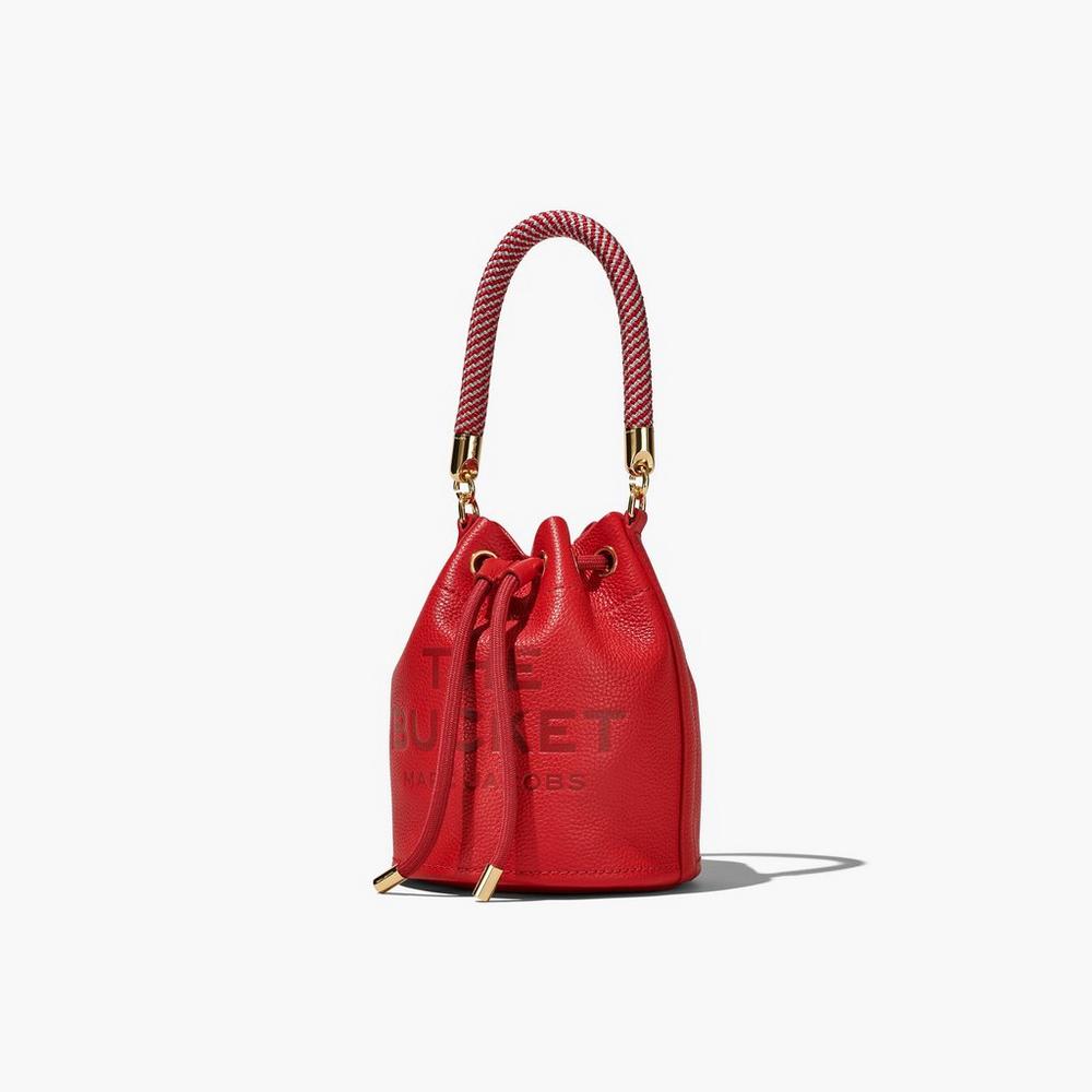 Marc Jacobs Leather Taška Na Vedro Damske Červené | EPWY-91850
