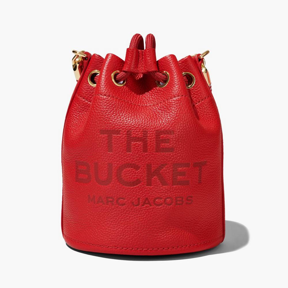 Marc Jacobs Leather Taška Na Vedro Damske Červené | EPWY-91850