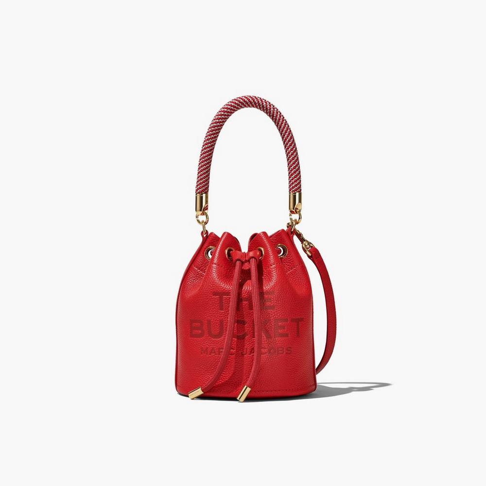 Marc Jacobs Leather Taška Na Vedro Damske Červené | EPWY-91850