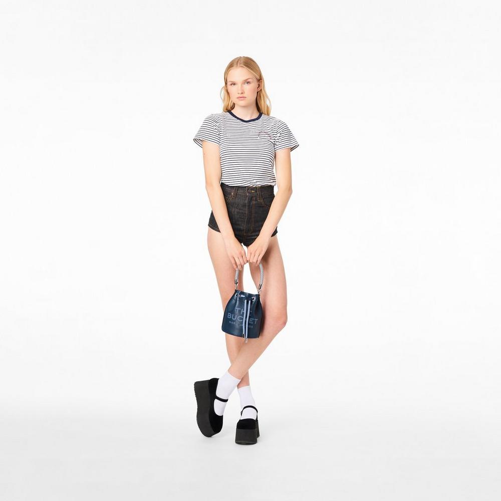 Marc Jacobs Leather Taška Na Vedro Damske Modre | JYFG-30742