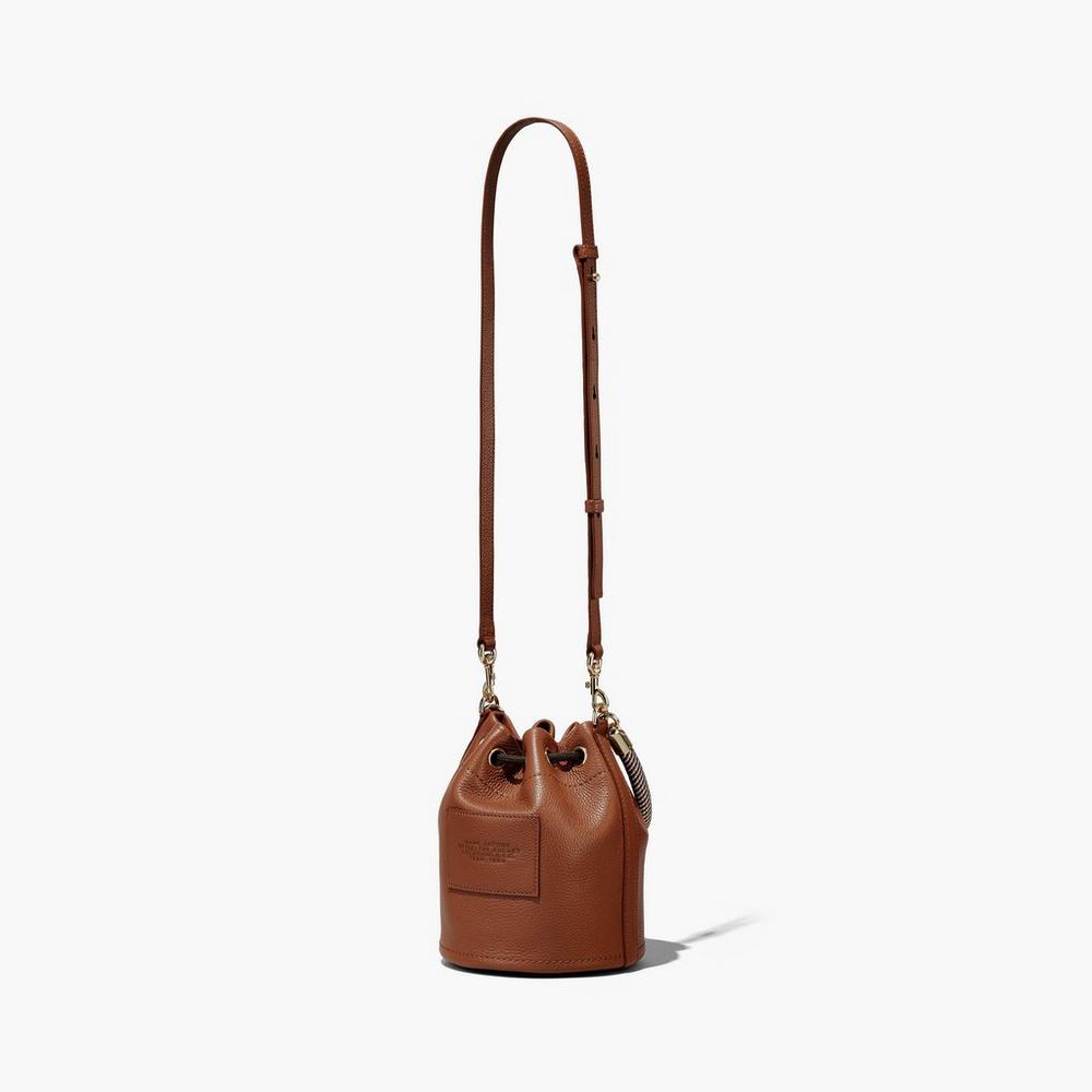 Marc Jacobs Leather Taška Na Vedro Damske Hnede | TUSK-41956