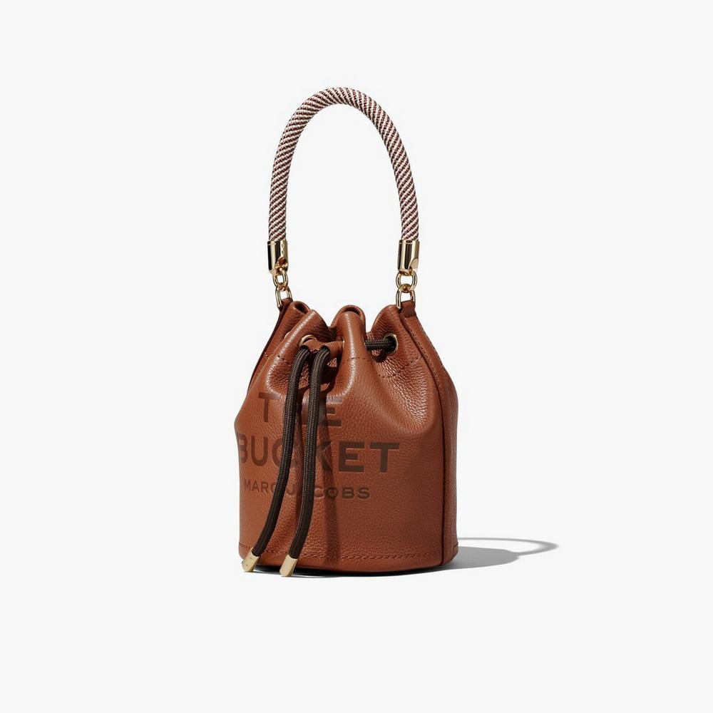 Marc Jacobs Leather Taška Na Vedro Damske Hnede | TUSK-41956