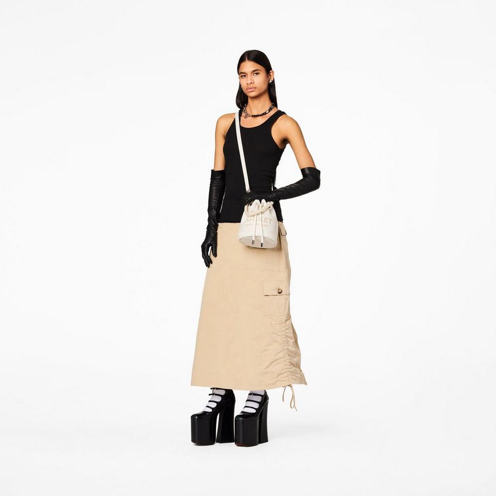 Marc Jacobs Leather Taška Na Vedro Damske Strieborne | XCOI-35408