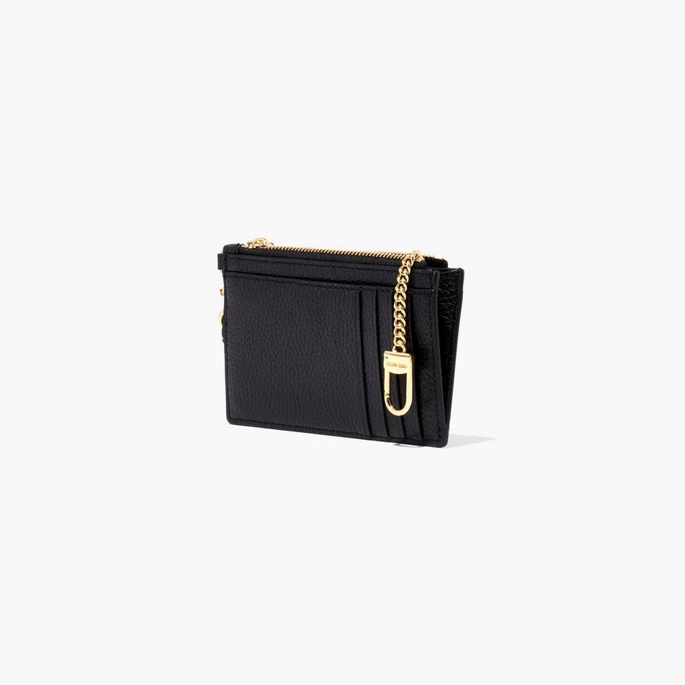 Marc Jacobs Leather Top Zip Wristlet Male Penazenky Damske Čierne | UGKV-90268