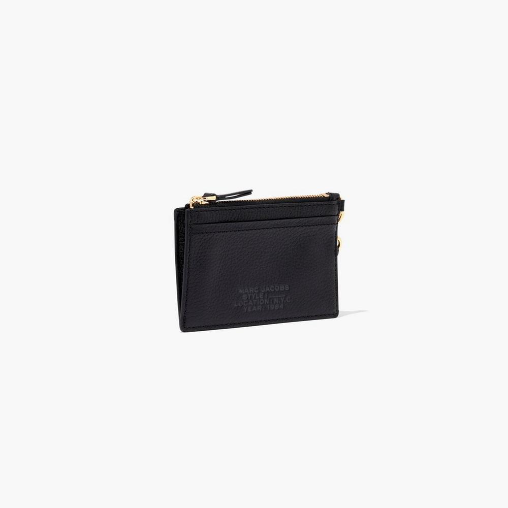 Marc Jacobs Leather Top Zip Wristlet Male Penazenky Damske Čierne | UGKV-90268