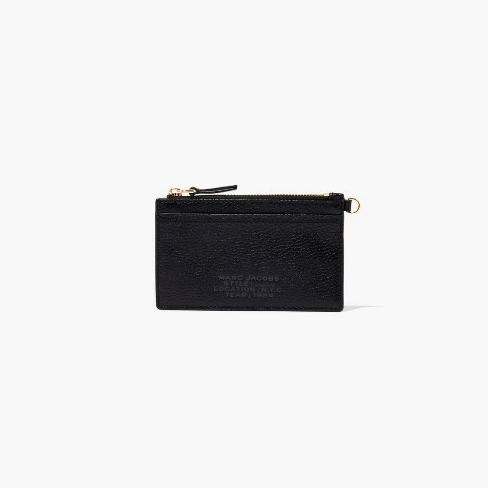 Marc Jacobs Leather Top Zip Wristlet Male Penazenky Damske Čierne | UGKV-90268