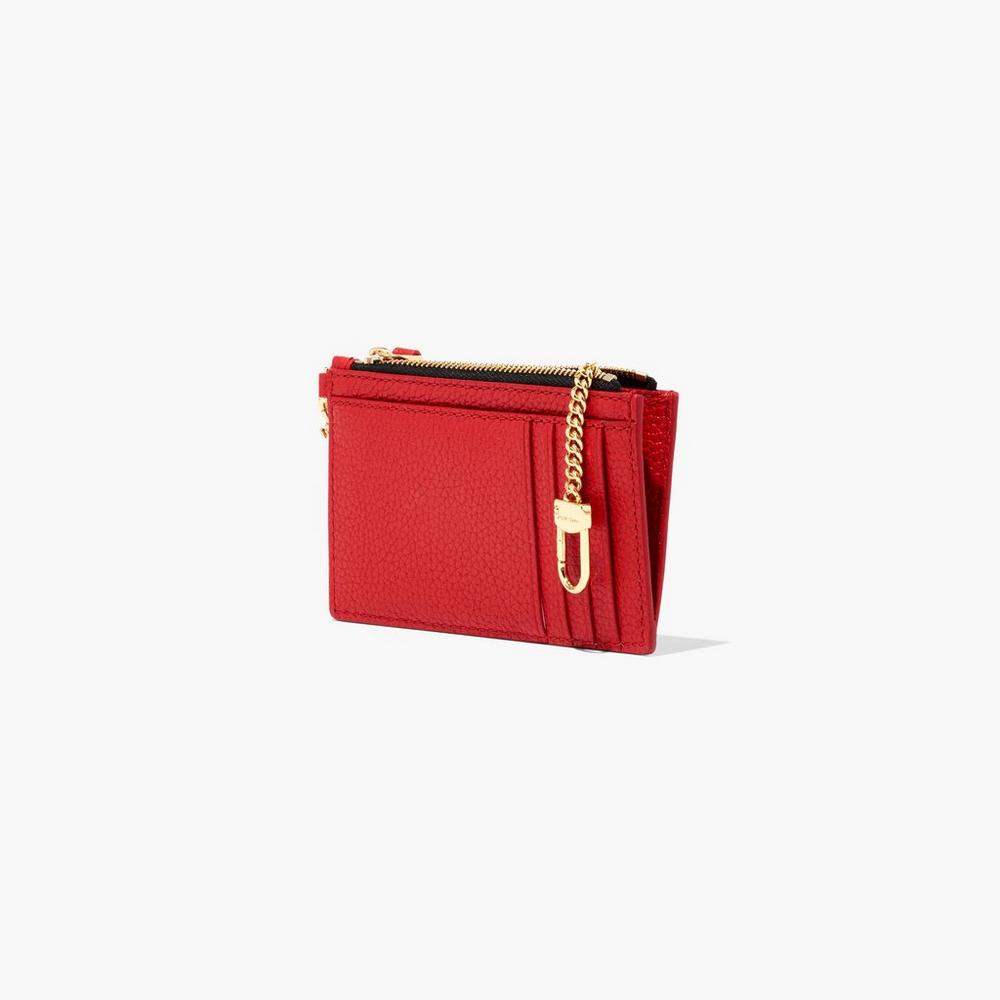 Marc Jacobs Leather Top Zip Wristlet Male Penazenky Damske Červené | XDIO-19670