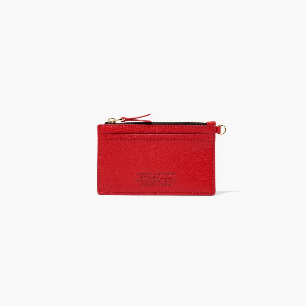 Marc Jacobs Leather Top Zip Wristlet Male Penazenky Damske Červené | XDIO-19670