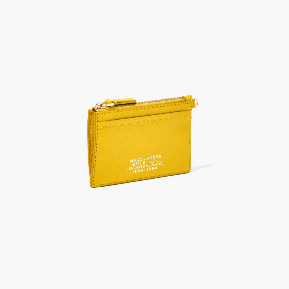 Marc Jacobs Leather Top Zip Wristlet Male Penazenky Damske Žlté | XMSW-16578