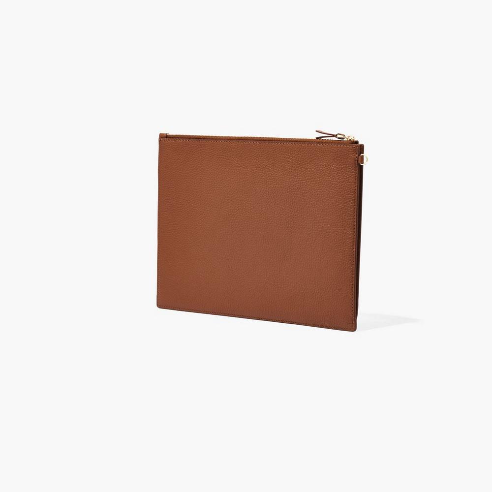 Marc Jacobs Leather Wristlet Velke Penazenky Damske Hnede | BKXL-05387