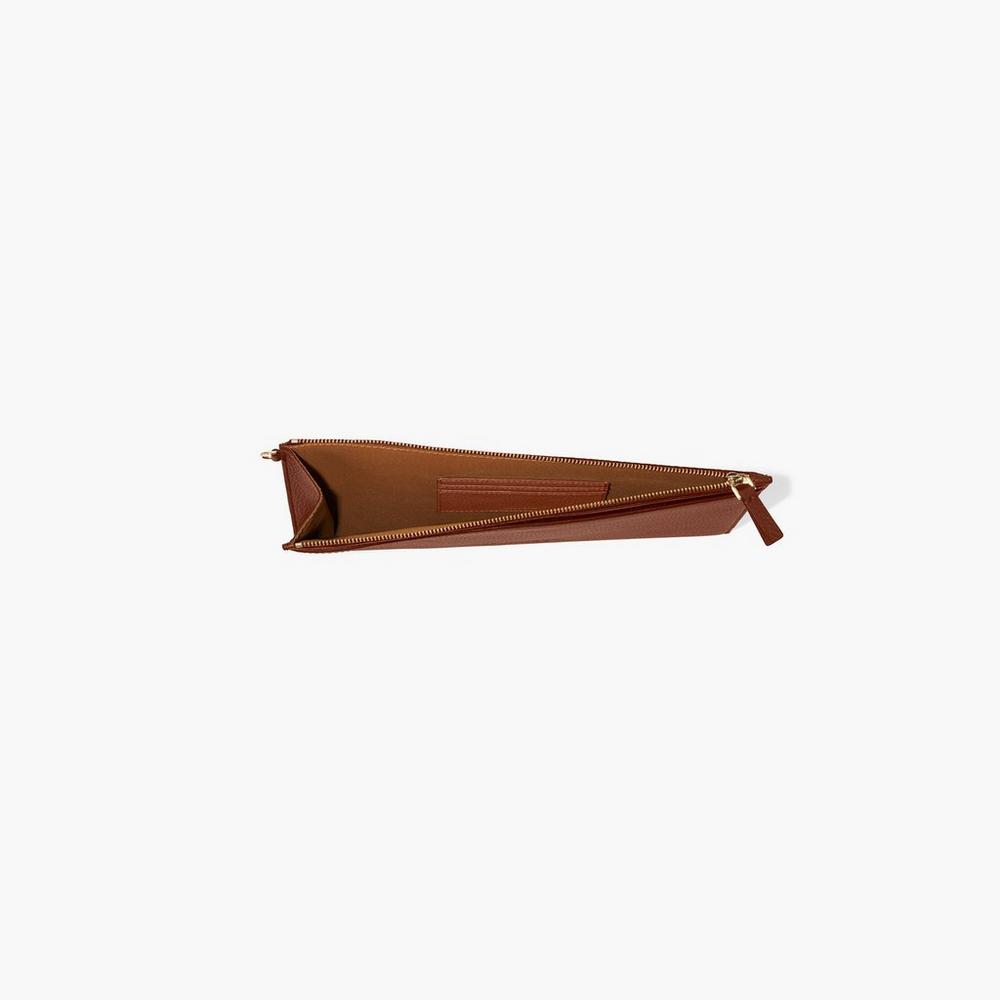 Marc Jacobs Leather Wristlet Velke Penazenky Damske Hnede | BKXL-05387