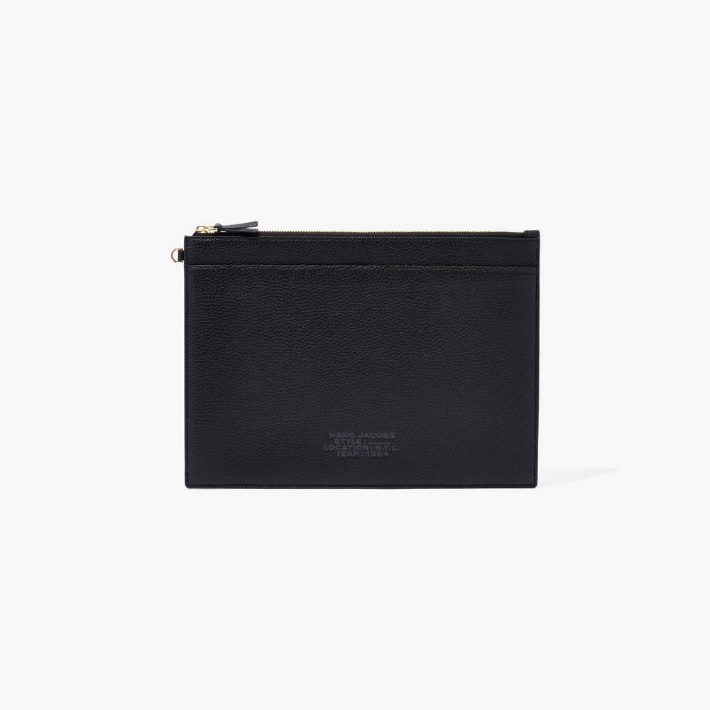 Marc Jacobs Leather Wristlet Velke Penazenky Damske Čierne | UQPA-42713