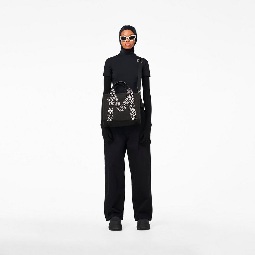 Marc Jacobs M Medium Prenosná Taška Damske Čierne Biele | HQSM-07498